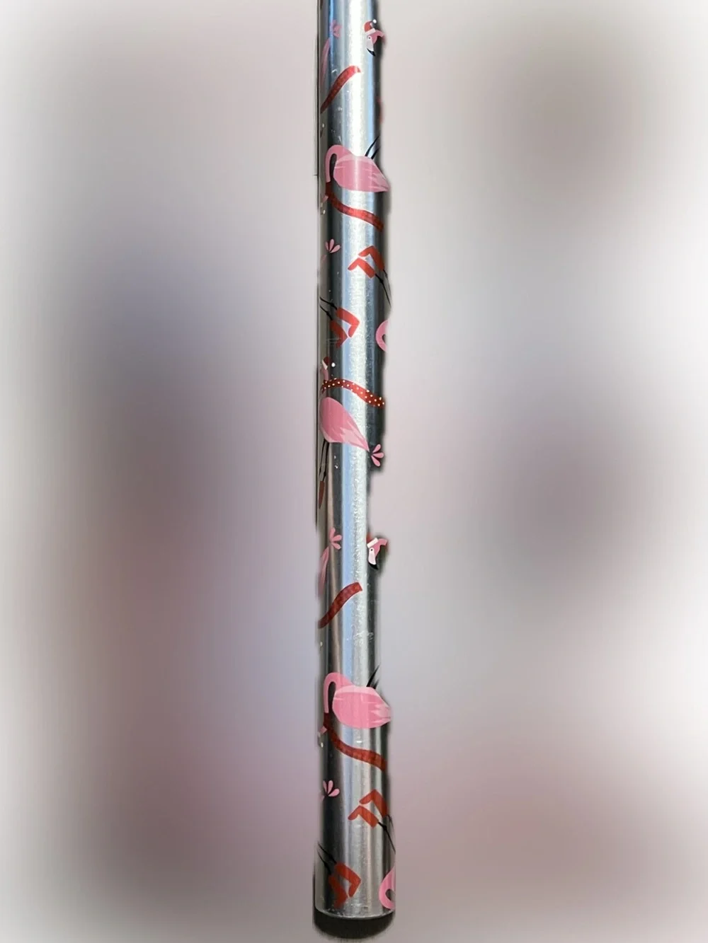 🔴New Pink Christmas Flamingo Silver Premium Heavy Foil Wrapping Paper Roll
